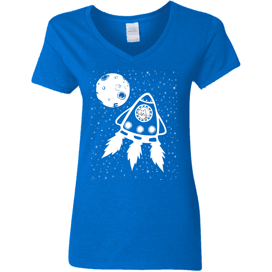 T-Shirts Royal / S Catstronaut Women's V-Neck T-Shirt