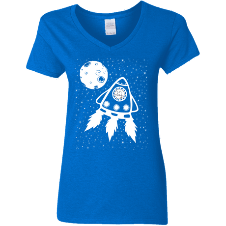 T-Shirts Royal / S Catstronaut Women's V-Neck T-Shirt