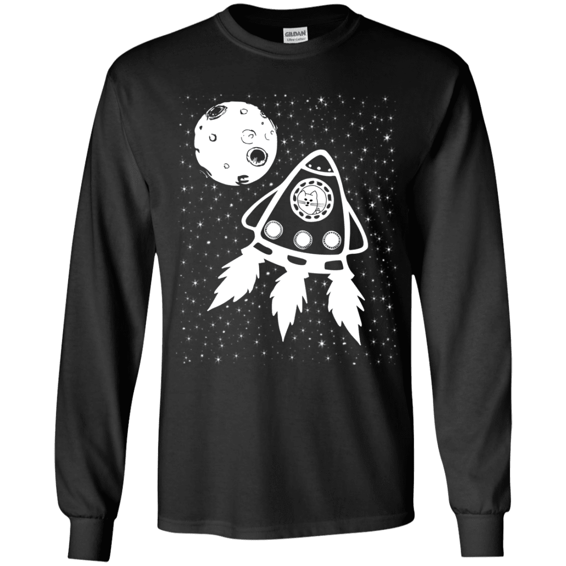 T-Shirts Black / YS Catstronaut Youth Long Sleeve T-Shirt