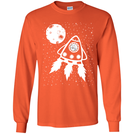 T-Shirts Orange / YS Catstronaut Youth Long Sleeve T-Shirt