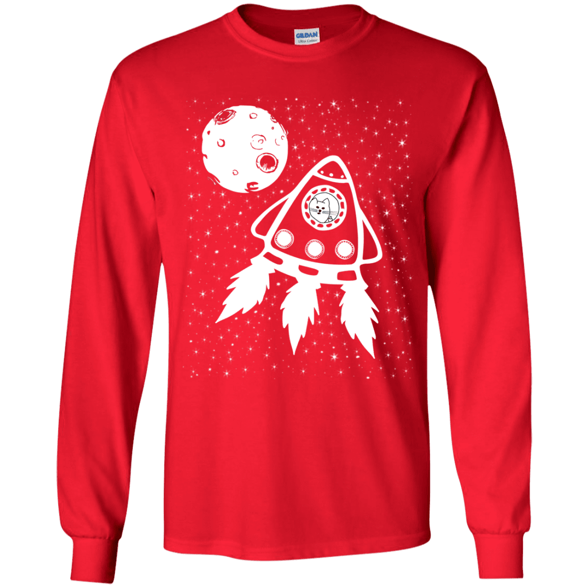 T-Shirts Red / YS Catstronaut Youth Long Sleeve T-Shirt