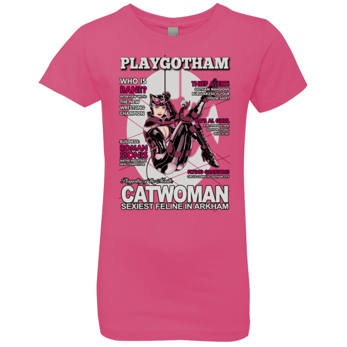 T-Shirts Hot Pink / YXS Catwoman PlayGotham Girls Premium T-Shirt