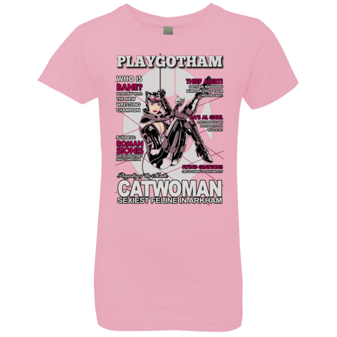 T-Shirts Light Pink / YXS Catwoman PlayGotham Girls Premium T-Shirt