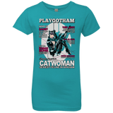 T-Shirts Tahiti Blue / YXS Catwoman PlayGotham Girls Premium T-Shirt