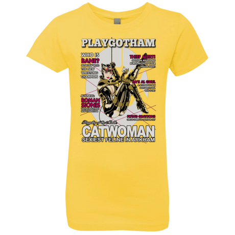 T-Shirts Vibrant Yellow / YXS Catwoman PlayGotham Girls Premium T-Shirt