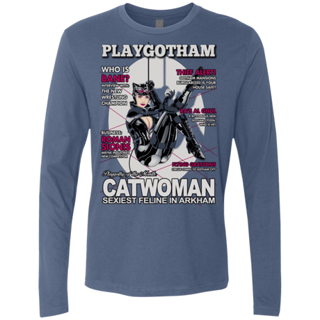 T-Shirts Indigo / Small Catwoman PlayGotham Men's Premium Long Sleeve