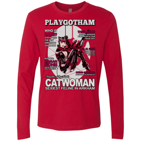 T-Shirts Red / Small Catwoman PlayGotham Men's Premium Long Sleeve