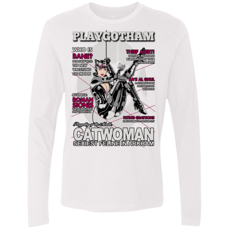 T-Shirts White / Small Catwoman PlayGotham Men's Premium Long Sleeve