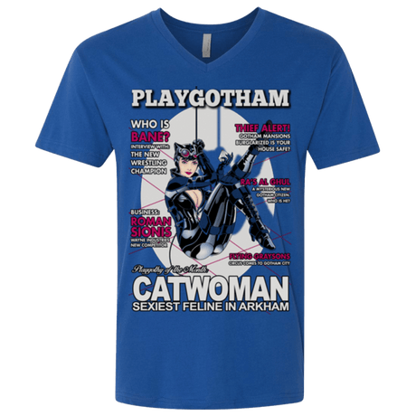 T-Shirts Royal / X-Small Catwoman PlayGotham Men's Premium V-Neck