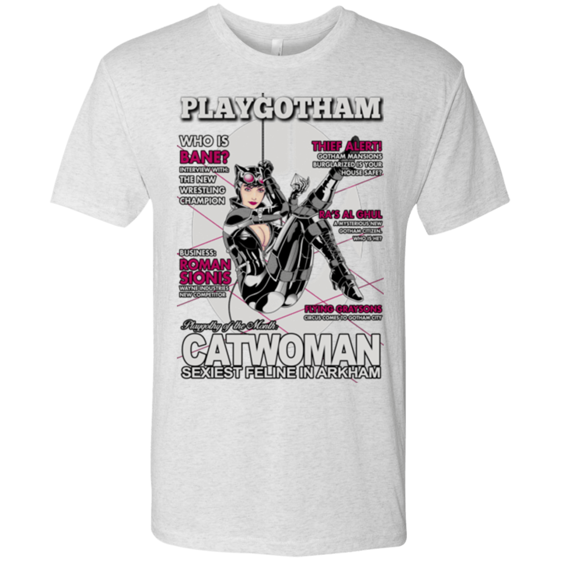 T-Shirts Heather White / Small Catwoman PlayGotham Men's Triblend T-Shirt