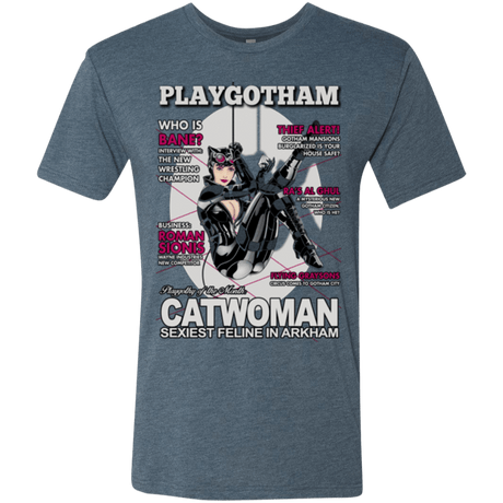 T-Shirts Indigo / Small Catwoman PlayGotham Men's Triblend T-Shirt