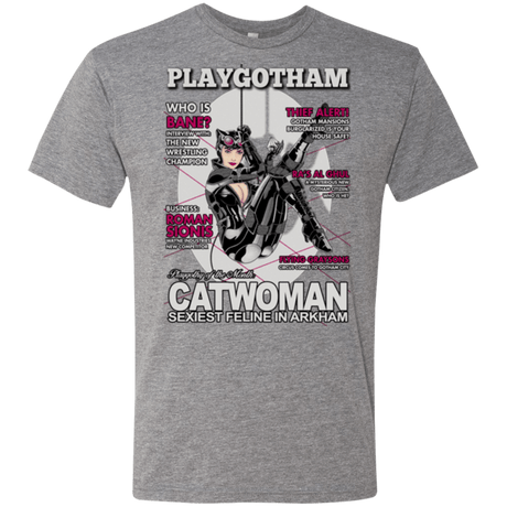 T-Shirts Premium Heather / Small Catwoman PlayGotham Men's Triblend T-Shirt