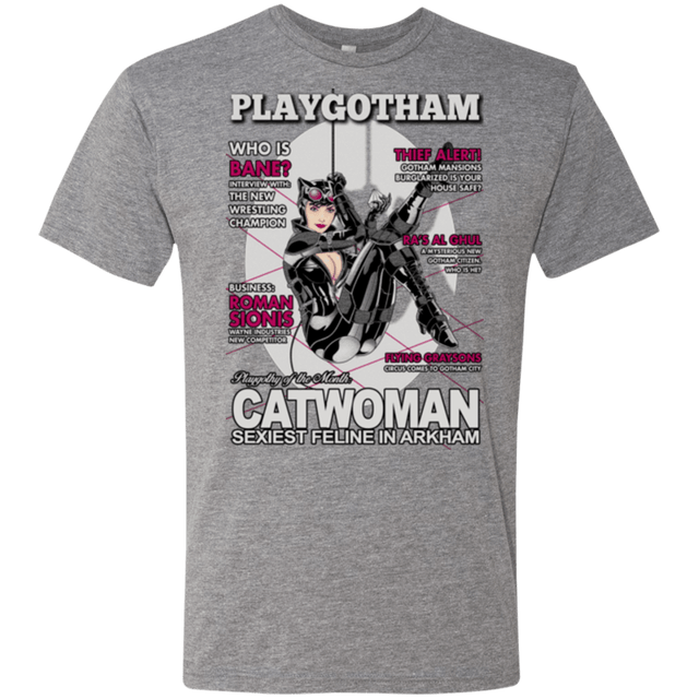 T-Shirts Premium Heather / Small Catwoman PlayGotham Men's Triblend T-Shirt