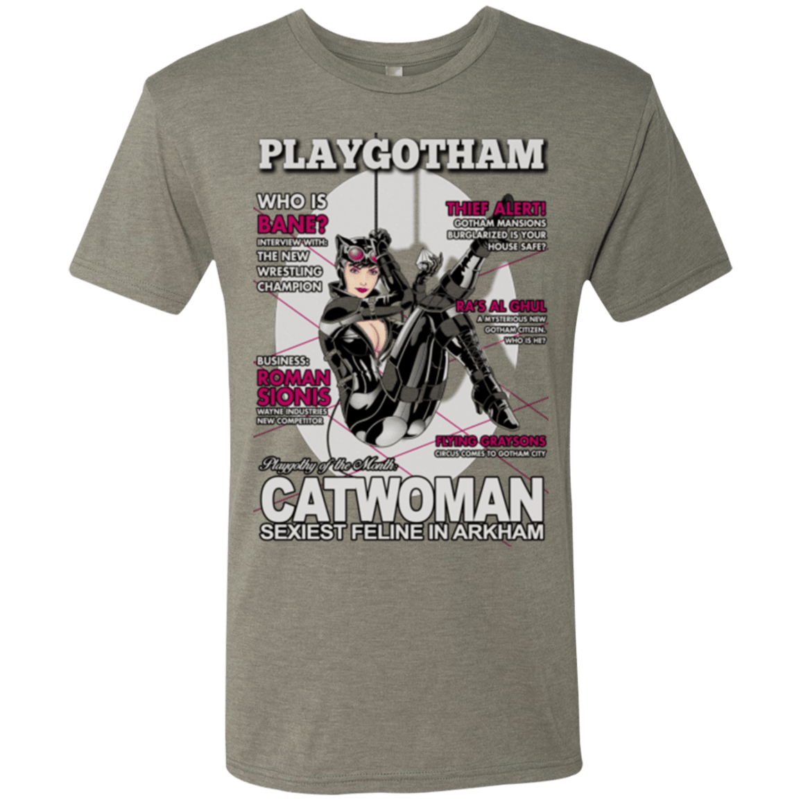 T-Shirts Venetian Grey / Small Catwoman PlayGotham Men's Triblend T-Shirt