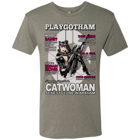 T-Shirts Venetian Grey / Small Catwoman PlayGotham Men's Triblend T-Shirt