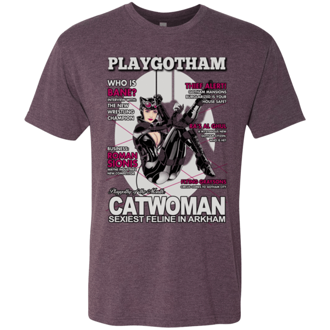 T-Shirts Vintage Purple / Small Catwoman PlayGotham Men's Triblend T-Shirt