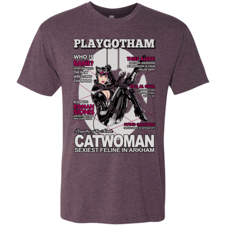 T-Shirts Vintage Purple / Small Catwoman PlayGotham Men's Triblend T-Shirt