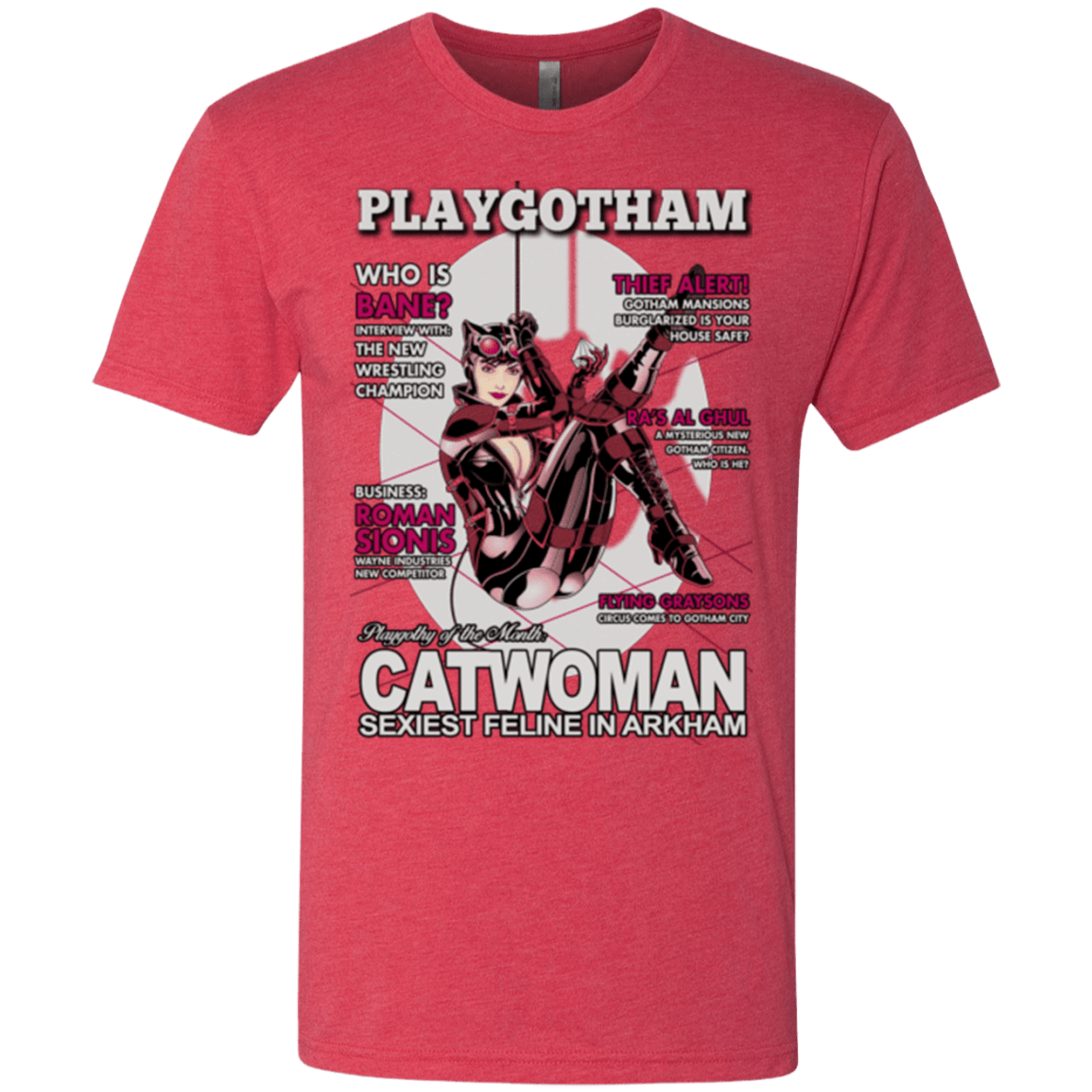 T-Shirts Vintage Red / Small Catwoman PlayGotham Men's Triblend T-Shirt