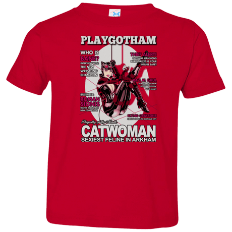 T-Shirts Red / 2T Catwoman PlayGotham Toddler Premium T-Shirt