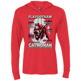 T-Shirts Vintage Red / X-Small Catwoman PlayGotham Triblend Long Sleeve Hoodie Tee