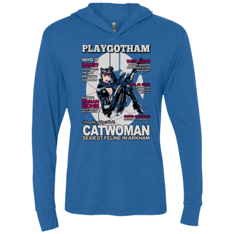 T-Shirts Vintage Royal / X-Small Catwoman PlayGotham Triblend Long Sleeve Hoodie Tee