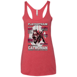T-Shirts Vintage Red / X-Small Catwoman PlayGotham Women's Triblend Racerback Tank