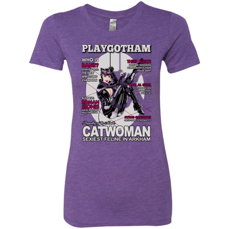 T-Shirts Purple Rush / Small Catwoman PlayGotham Women's Triblend T-Shirt