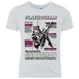 T-Shirts Heather White / YXS Catwoman PlayGotham Youth Triblend T-Shirt