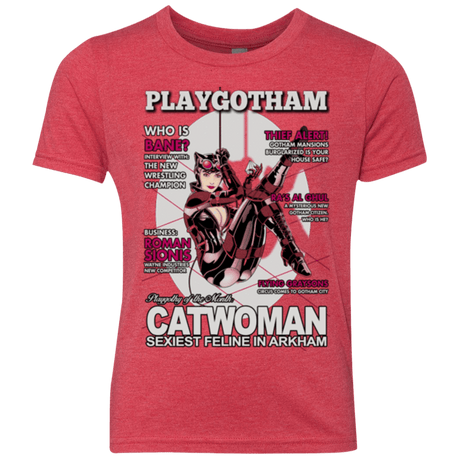 T-Shirts Vintage Red / YXS Catwoman PlayGotham Youth Triblend T-Shirt
