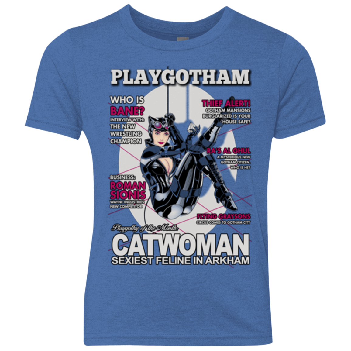 T-Shirts Vintage Royal / YXS Catwoman PlayGotham Youth Triblend T-Shirt