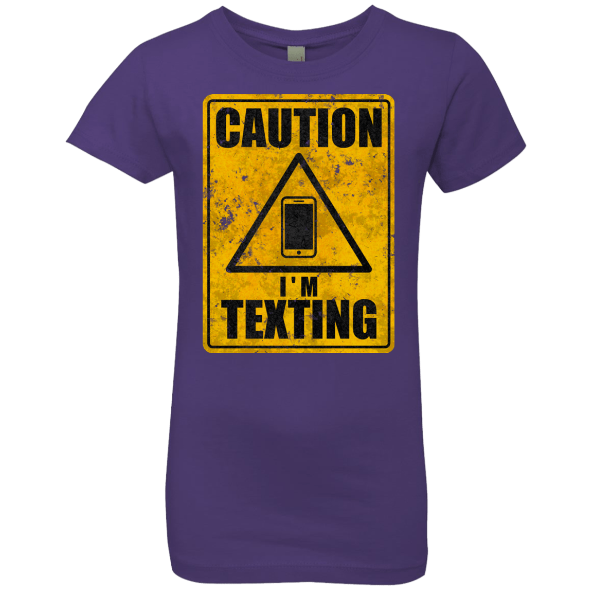 T-Shirts Purple Rush / YXS Caution I'm Texting Girls Premium T-Shirt