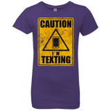 T-Shirts Purple Rush / YXS Caution I'm Texting Girls Premium T-Shirt