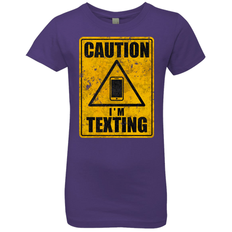 T-Shirts Purple Rush / YXS Caution I'm Texting Girls Premium T-Shirt