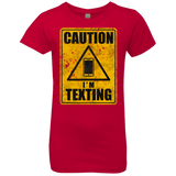 T-Shirts Red / YXS Caution I'm Texting Girls Premium T-Shirt
