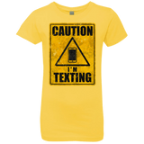 T-Shirts Vibrant Yellow / YXS Caution I'm Texting Girls Premium T-Shirt