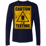 T-Shirts Midnight Navy / Small Caution I'm Texting Men's Premium Long Sleeve