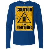 T-Shirts Royal / Small Caution I'm Texting Men's Premium Long Sleeve