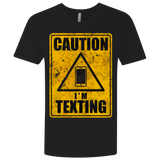 T-Shirts Black / X-Small Caution I'm Texting Men's Premium V-Neck