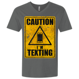 T-Shirts Heavy Metal / X-Small Caution I'm Texting Men's Premium V-Neck