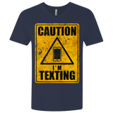 T-Shirts Midnight Navy / X-Small Caution I'm Texting Men's Premium V-Neck