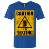T-Shirts Royal / X-Small Caution I'm Texting Men's Premium V-Neck