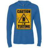 T-Shirts Vintage Royal / X-Small Caution I'm Texting Triblend Long Sleeve Hoodie Tee