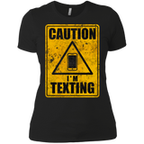 T-Shirts Black / X-Small Caution I'm Texting Women's Premium T-Shirt