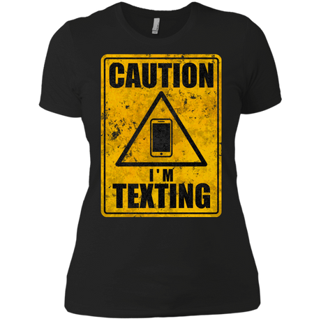 T-Shirts Black / X-Small Caution I'm Texting Women's Premium T-Shirt