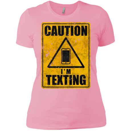 T-Shirts Light Pink / X-Small Caution I'm Texting Women's Premium T-Shirt