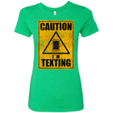 T-Shirts Envy / Small Caution I'm Texting Women's Triblend T-Shirt