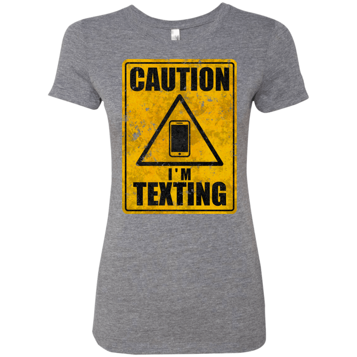 T-Shirts Premium Heather / Small Caution I'm Texting Women's Triblend T-Shirt