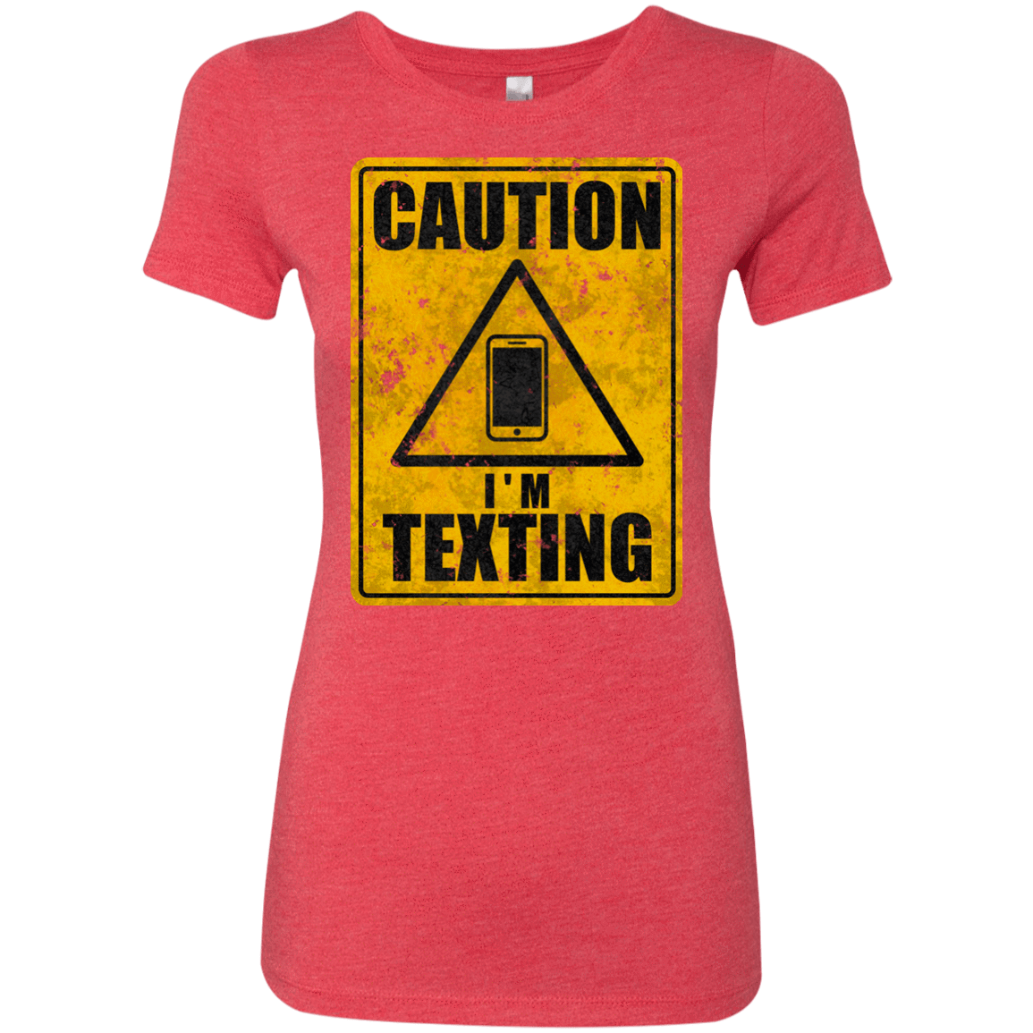 T-Shirts Vintage Red / Small Caution I'm Texting Women's Triblend T-Shirt