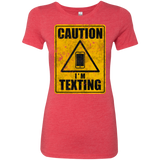 T-Shirts Vintage Red / Small Caution I'm Texting Women's Triblend T-Shirt