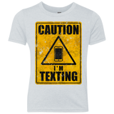 T-Shirts Heather White / YXS Caution I'm Texting Youth Triblend T-Shirt